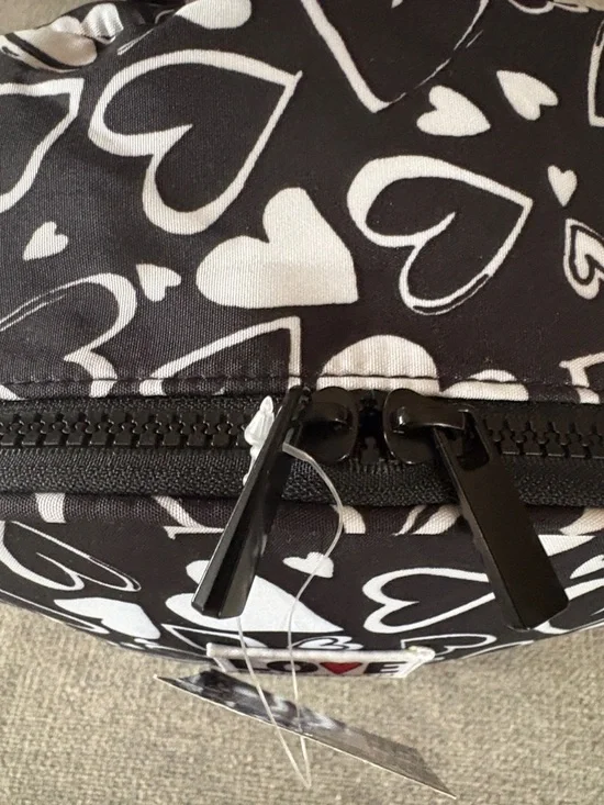 BRIGHTON Endless Love Black & White Heart Print Backpack NEW - Picture 5 of 8